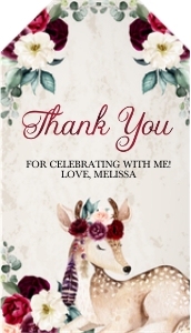Burgundy Boho Favor Tag -2: Burgundy Boho Favor Tag -2