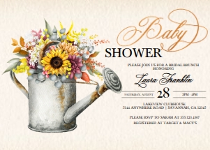 Autumn Sunflower Baby Shower Invitation -3: Autumn Sunflower Baby Shower Invitation -3