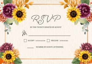 Autumn Sunflower RSVP Insert: Autumn Sunflower Wedding Invitation -1 (Bundle)