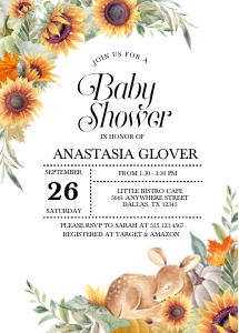 Sunflower Baby Shower Invitation -1: Sunflower Baby Shower Invitation -1 (Bundle)