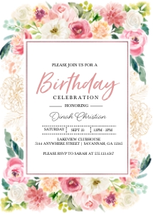 Pink Garden Birthday Invitation: Pink Garden Birthday Invitation