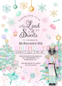 Land of Sweets Birthday Invitation -5: Land of Sweets Birthday Invitation -5