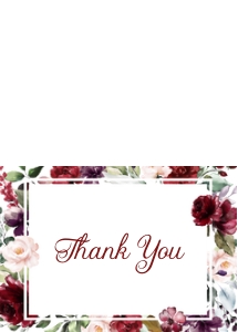 Burgundy Floral Thank You-1 (Folded): Burgundy Floral Thank You-2
