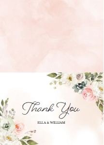 Peachy Garden Thank You Card (Folded): Peachy Garden Thank You Card