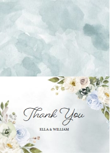 Peachy Garden Thank You Card - Dark (Folded): Peachy Garden Thank You Card (Dark)
