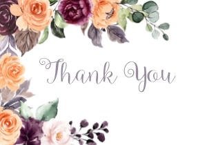 Peach Plum Floral Bridal Shower Thank You: Peach Plum Floral Bridal Shower Invitation -2 (Bundle)