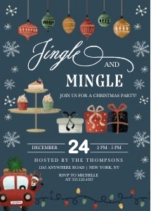 Christmas Forest Friends Holiday Party Invitation -2: Christmas Forest Friends Holiday Party Invitation -2