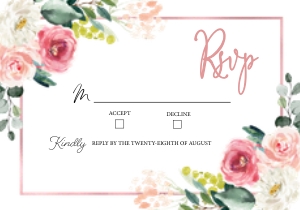 Pink Garden RSVP -2: Pink Garden Wedding Invitation -2 (Bundle)