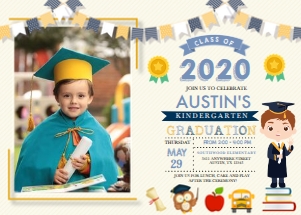 Character Boy Graduation Photo Invitation -2: Character Boy Graduation Photo Invitation -2