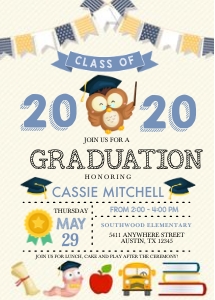 Owl Graduation Invitation -1: Owl Graduation Invitation -1