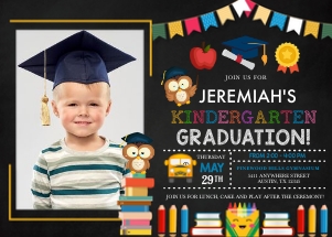Kindergarten Graduation Photo Invitation -3: Kindergarten Graduation Photo Invitation -3