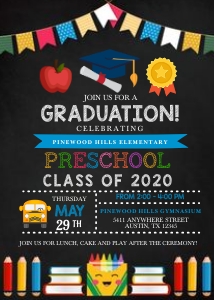 Preschool Graduation Invitation -1: Preschool Graduation Invitation -1