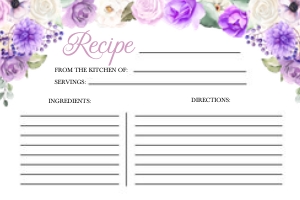 Purple Umbrella Recipe Instructions -1: Purple Spring Floral Bridal Shower Invitation -1 (Bundle)