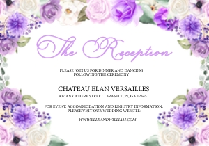 Purple Spring Floral Reception Insert: Purple Spring Floral Wedding Invitation -2 (Bundle)