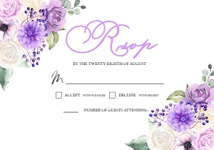 Purple Spring Floral RSVP Insert: Purple Spring Floral Wedding Invitation -2 (Bundle)