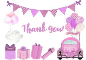 Drive By Baby Shower Thank You Card -1: Drive By Baby Shower Invitation -1 (Bundle)