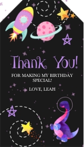 Dinosaur Space Favor Tag -2: Dinosaur Space Birthday Invitation (Bundle) -2