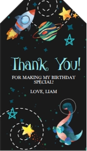 Dinosaur Space Favor Tag -1: Dinosaur Space Birthday Invitation (Bundle) -1