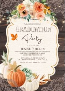 Rustic Dark Wood Graduation Party Invitation design preview