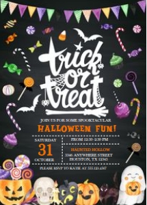 Trick-or-Treat Halloween Invitation -2: Trick or Treat Halloween Invitation -2