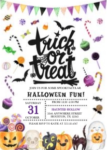 Trick-or-Treat Halloween Invitation -1: Trick or Treat Halloween Invitation -1