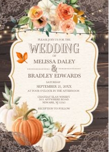 Rustic Dark Wood Wedding Invitation -1: Rustic Dark Wood Wedding Invitation (Bundle)