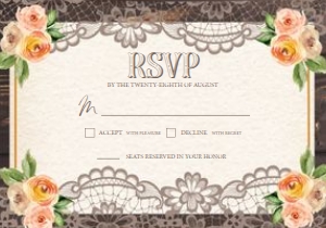 Rustic Dark Wood RSVP Insert: Rustic Dark Wood Wedding Invitation (Bundle)