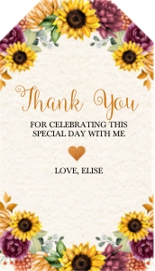 Autumn Sunflower Favor Tag: Autumn Sunflower Birthday Invitation (Bundle)