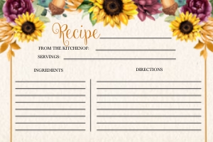 Autumn Sunflower Recipe Instructions: Autumn Sunflower Bridal Shower Invitation -1 (Bundle)