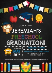 Preschool Graduation Invitation -2: Preschool Graduation Invitation -2