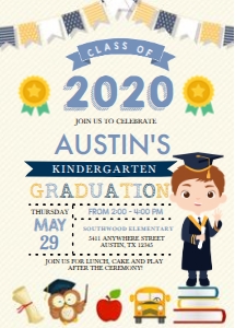 Character Boy Graduation Invitation -2: Character Boy Graduation Invitation -2