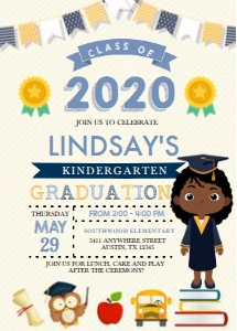 Character Girl Graduation Invitation -5: Character Girl Graduation Invitation -5