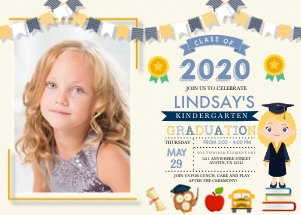 Character Girl Graduation Photo Invitation -1: Character Girl Graduation Photo Invitation -1