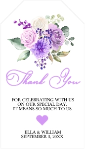 Purple Spring Floral Favor Tag: Purple Spring Floral Quinceanera Invitation -1 (Bundle)
