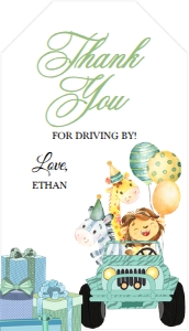 Drive By Birthday Favor Tag -1: Drive By Birthday Invitation -1 (Bundle)
