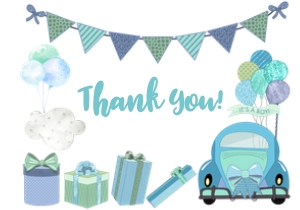 Drive By Baby Shower Thank You Card -2: Drive By Baby Shower Invitation -2 (Bundle)