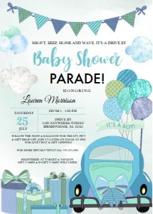 Drive By Baby Shower Invitation -2: Drive By Baby Shower Invitation -2