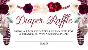 Burgundy Boho Diaper Raffle -1: Burgundy Boho Diaper Raffe -1