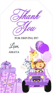 Drive By Birthday Favor Tag -2: Drive By Birthday Invitation -2 (Bundle)