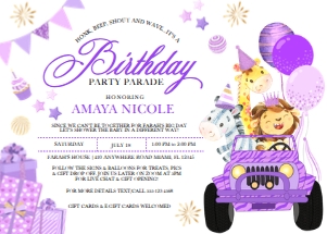 Drive By Birthday Invitation -2: Drive By Birthday Invitation -2 (Bundle)