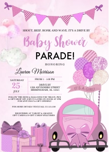 Drive By Baby Shower Invitation -1: Drive By Baby Shower Invitation -1
