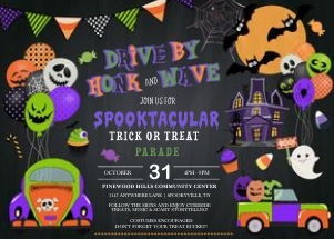 Drive By Halloween Parade Invitation -2: Drive By Halloween Parade Invitation-2