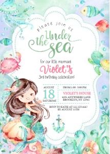 Under The Sea Birthday Invitation -4: Under The Sea Birthday Invitation -4