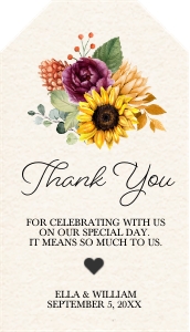 Autumn Sunflower Favor Tag -2: Autumn Sunflower Favor Tag -2