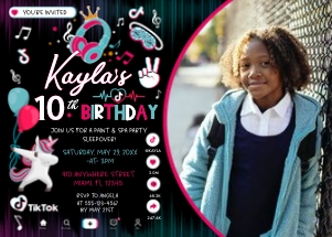 TikTok Birthday Invitation (Photo) -2: TikTok Birthday Photo Invitation -2