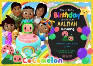 CocoMelon Birthday Invitation -BWN-2: Cocomelon Birthday Invitation BWN -2