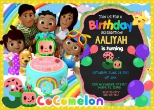 CocoMelon Birthday Invitation -BWN-3: Cocomelon Birthday Invitation BWN -3