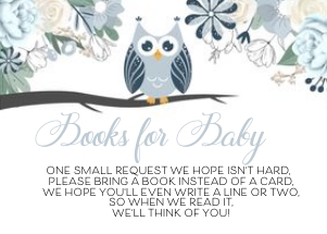 Owl Books For Baby (Blue) -1: Owl Baby Shower Invitation (Blue) Bundle