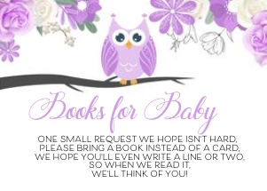 Owl Books For Baby (Purple) -1: Owl Baby Shower Invitation (Purple) Bundle