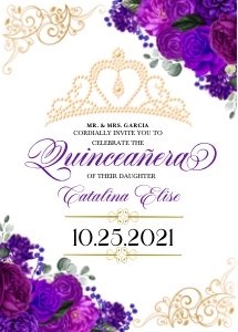 Purple Quinceanera Invitation -4: Purple Quinceanera Invitation -4